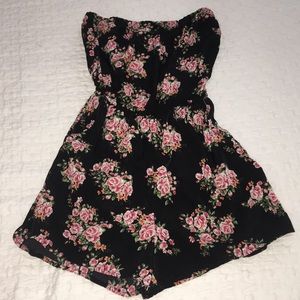 Forever 21 strapless floral romper